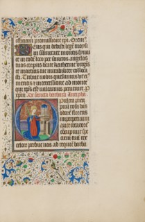 Initial O: Saint Barbara before a Tower