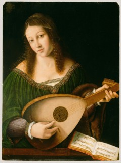 Lady Playing a Lute