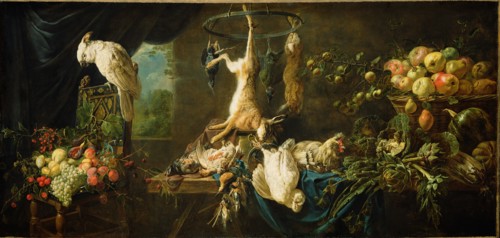 Still Life with Game, Vegetables, Fruit and a Cockatoo