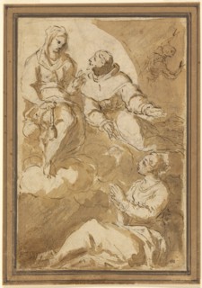 St. Francis (?) Interceding with the Virgin on behalf of a Femal