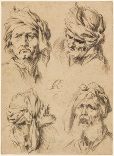 Studies of Four Male Heads