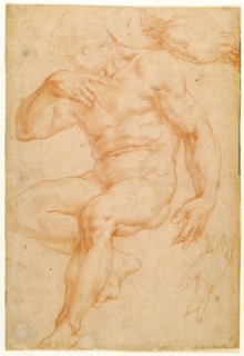 Studies of a Male Nude, a Drapery, and a Hand