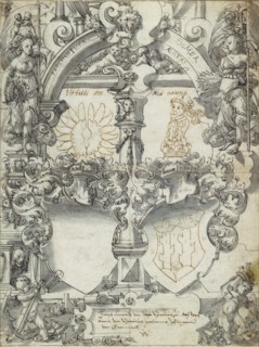 Design for a Marriage Window with the Seasons Spring and Summer