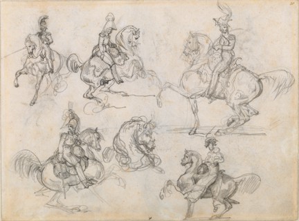Horses and Riders (recto),  Horses (verso)