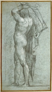 Nude Man Carrying a Rudder on His Shoulder