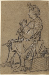 Study of a Seated Man (recto),  Study of a Male Nude (verso)