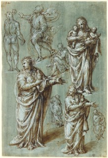 Sheet of Studies of Various Figures