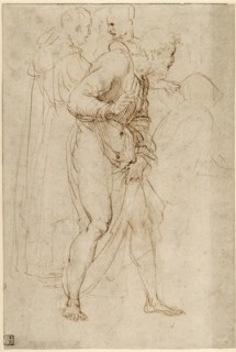 Studies for the Disputa (recto),  Studies for the Disputa (verso