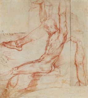Study of a Man with Various Sketches (recto),  Study of a Man's