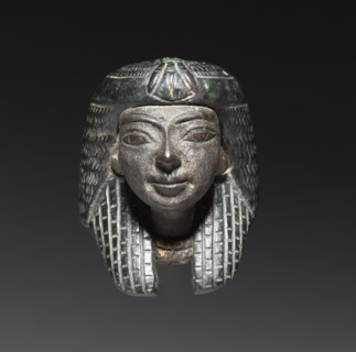 Bronze Mount from a "Shawabty Bundle": Head, c. 1336-1256 BC. Egypt, Thebes, Wadi Qubbanet