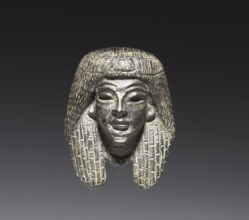 Bronze mount from a "Shawabty Bundle": Head, c. 1336-1256 BC. Egypt, Thebes, Wadi Qubbanet