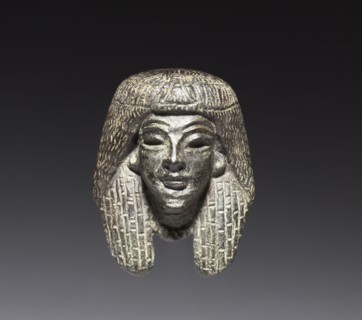 Bronze mounts from a "Shawabty Bundle"; Head and Crossed Arms, c. 1336-1256 BC. Egypt, Thebes, Wadi