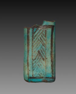 Kohl Container, 1295-1186 BC. Egypt, New Kingdom, Dynasty 19. Turquoise faience with black painted