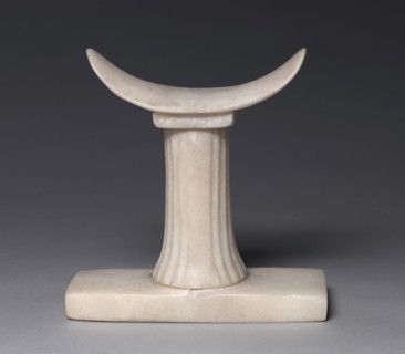 Headrest of Irut, c. 2454-2140 BC. Egypt, Old Kingdom, Dynasties 5-6, 2454-2140 BC. Travertine;