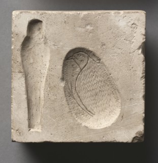 Mold in Two Parts, 305-30 BC. Egypt, Ptolemaic Dynasty (or later). Limestone; overall: 8.8 x 9 x 3