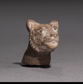 Lion Head, perhaps a Steering Oar Butt, 2040-1648 BC. Egypt, Probably Middle Kingdom, 2040-1648 BC.