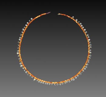 Necklace, 1980-1801 BC (barrel beads) and 1295-1186 BC (eye beads). Egypt, Middle Kingdom, Dynasty
