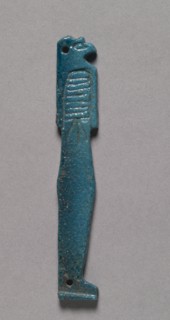 Son of Horus Amulet, 664-525 BC. Egypt, Late Period, Dynasty 26. Bright turquoise faience; overall: