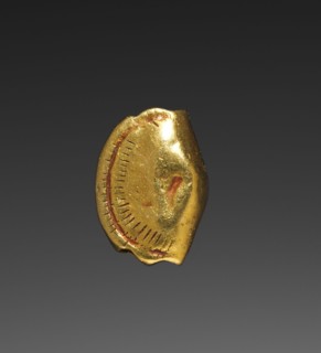 Wallet Bead, 1540-1296 BC. Egypt, New Kingdom, probably Dynasty 18. Gold; overall: 0.9 cm (3/8 in.)