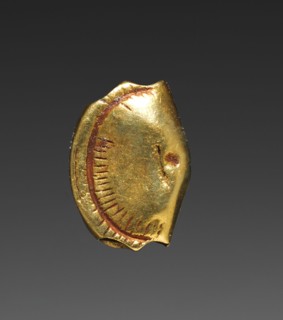 Wallet Bead, 1540-1296 BC. Egypt, New Kingdom, probably Dynasty 18. Gold; overall: 0.9 cm (3/8 in.)