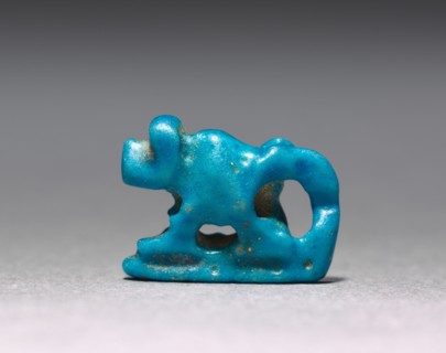 Amulet of a Walking Baboon, 2123-2040 BC. Egypt, First Intermediate Period. Turquoise faience;