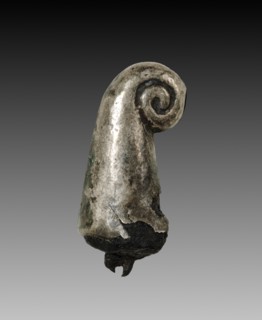 Sidelock (one of a pair), 1980-1801 BC. Egypt, Middle Kingdom, Dynasty 12. Electrum (?) over a