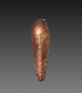 Teardrop-Shaped Bead, 1980-1801 BC. Egypt, Middle Kingdom, Dynasty 12. Gold over calcite gesso