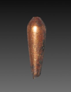 Teardrop-Shaped Bead, 1980-1801 BC. Egypt, Middle Kingdom, Dynasty 12. Gold over calcite gesso