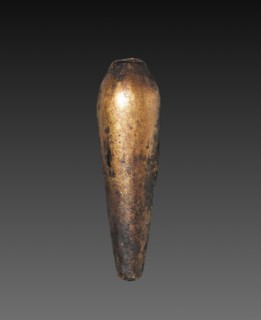 Teardrop-Shaped Bead, 1980-1801 BC. Egypt, Middle Kingdom, Dynasty 12. Gold over calcite gesso