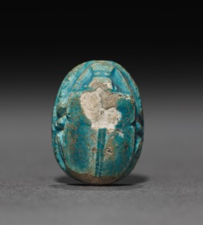 Scarab, 1901-1648 BC. Egypt, Middle Kingdom, Dynasty 13. Turquoise-glazed steatite; overall: 1.2 cm