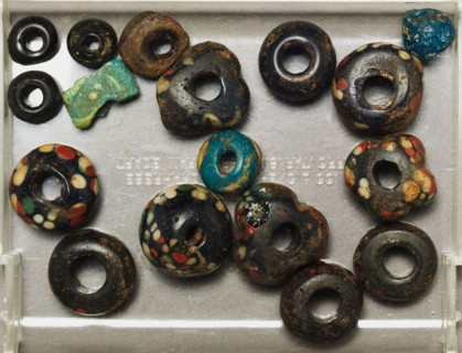 Group of Beads, 2nd Century AD. Egypt, Roman Empire. Glass; diameter: 1.5 cm (9/16 in.); overall: