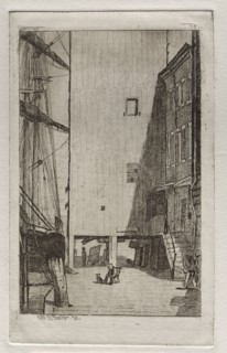 Ship and Elevator, 1878. Otto H. Bacher (American, 1856-1909). Etching