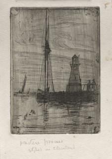 River Pier, 1890. Otto H. Bacher (American, 1856-1909). Etching