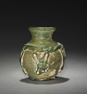 Vase, 7th-9th Century. Early Islamic, Eastern Mediterranean. Glass; overall: 6.1 x 5.5 x 3.3 cm (2