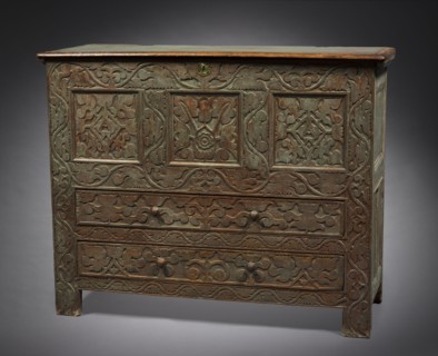 Chest, 1690-1720. America, Massachusetts, Connecticut River Valley (Hampshire county), late 17th -