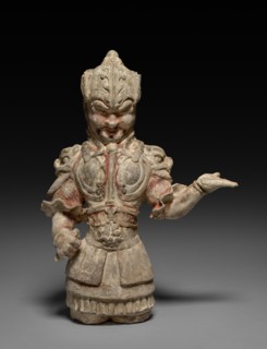 Warrior in Sheet-Metal Armor, 618-907. China, Tang dynasty (618-907). Earthenware; overall: 43.5 cm