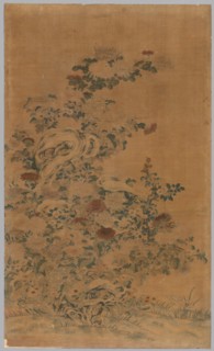 K'o Ssu Panel: Rocks and Chrysanthemums, 1700s - 1800s. China, Qing Dynasty (1644-1912). Silk,