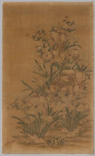 K'o Ssu Panel: Rocks and Narcissus, 1700s - 1800s. China, Qing Dynasty (1644-1912). Silk,