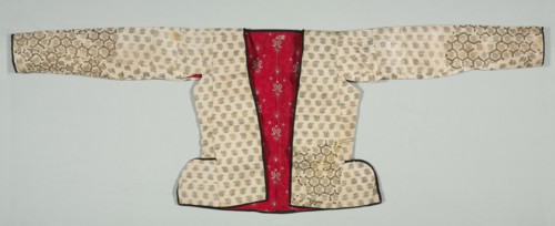 Jacket, 1700s. Iran, 18th century. Silk taffeta, brocaded; overall: 52 x 147.3 cm (20 1/2 x 58 in.)
