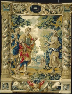 Venus tells Aeneas and his friend Achates to go to Carthage, 1679. Giovanni Francesco Romanelli