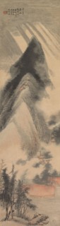 Landscape, 1892. Ren Yu (Chinese, 1853-1901). Hanging scroll, color on paper; overall: 149.8 x 40.7