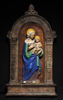 Virgin and Child, 1500-1510. Benedetto Buglioni (Italian, 1461-1521). Glazed terracotta; overall:
