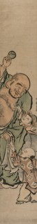Two Children Begging Hotei for a Jewel, c. 1770s. Isoda Koryusai (Japanese). Color woodblock print;