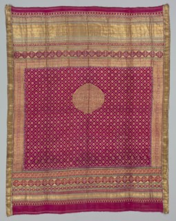 Fragment of Gold Cloth, 1800s. India, 19th century. Brocade; silk, gold and silver threads;