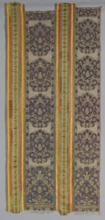 Two Parts of a Curtain, 1700s. Algeria, 18th century. Embroidery: silk, gold, and silver on linen;