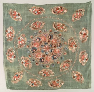 Embroidered Square, 19th century. Turkey, 19th century. Embroidery, silk and metallic threads, on