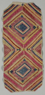 Embroidery, 1600s-1700s. Morocco, Moghrebin, 17th-18th century. Embroidery, silk; average: 97.8 x