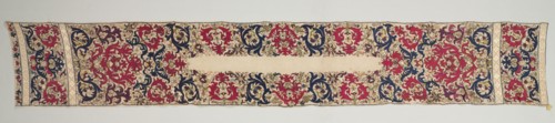 Headkerchief, 1700s. Algeria, 18th century. Embroidery: silk on linen tabby ground; overall: 260.4