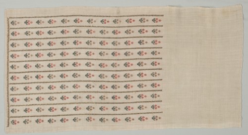 Embroidered Towel, 19th century. Turkey, 19th century. Embroidery; silk and gold filé on linen