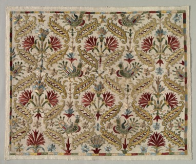 Fragment of a Skirt Border, 1700s. Greece, Crete, 18th century. Embroidery: silk on linen tabby